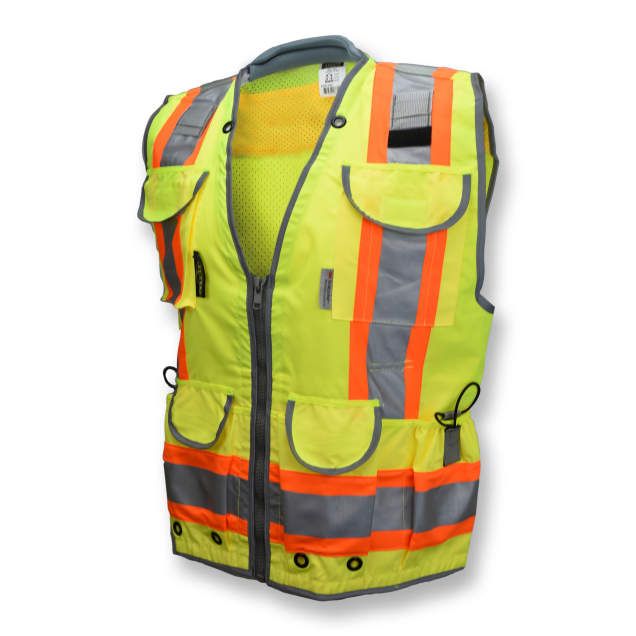 Two-Tone Engineer Class 2 Vest, Hi-Viz Green (#SV55-2ZGD)