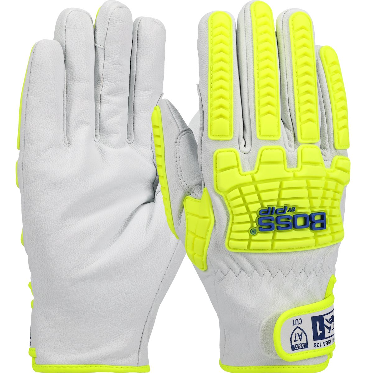 Boss® Top Grain Goatskin Leather Drivers Glove with Kevlar® Blend Lining and Hi-Vis Impact Protection (#9916) Boss® Top Grain Goatskin Leather Drivers Glove with Kevlar® Blend Lining and Hi-Vis Impact Protection (#9916)