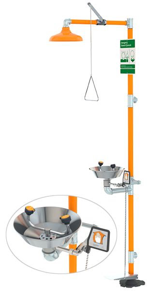 Guardian Safety Station with Eyewash, Hand and Foot Control, Stainless Steel Bowl (#G1902HFC) Guardian Safety Station with Eyewash, Hand and Foot Control, Stainless Steel Bowl (#G1902HFC)