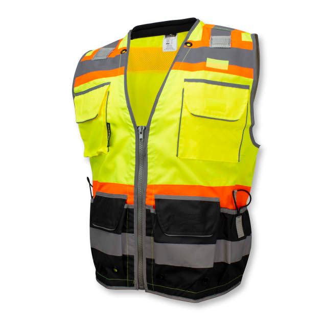 Radians Class 2 Heavy Woven Color Blocked Two Tone Engineer Vest (#SV55B-2ZGD)