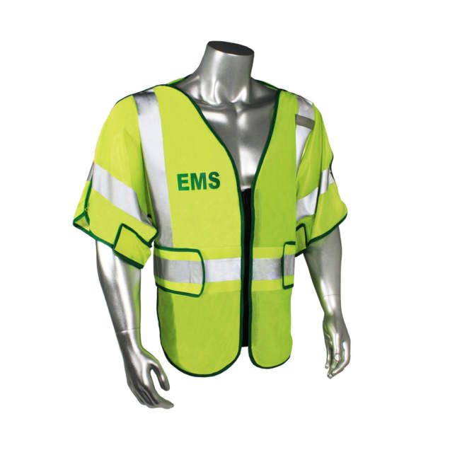 Breakaway Class 3 EMS Safety Vest, Green Trim (#LHV-PS3-DSZR-EMS) Breakaway Class 3 EMS Safety Vest, Green Trim (#LHV-PS3-DSZR-EMS)