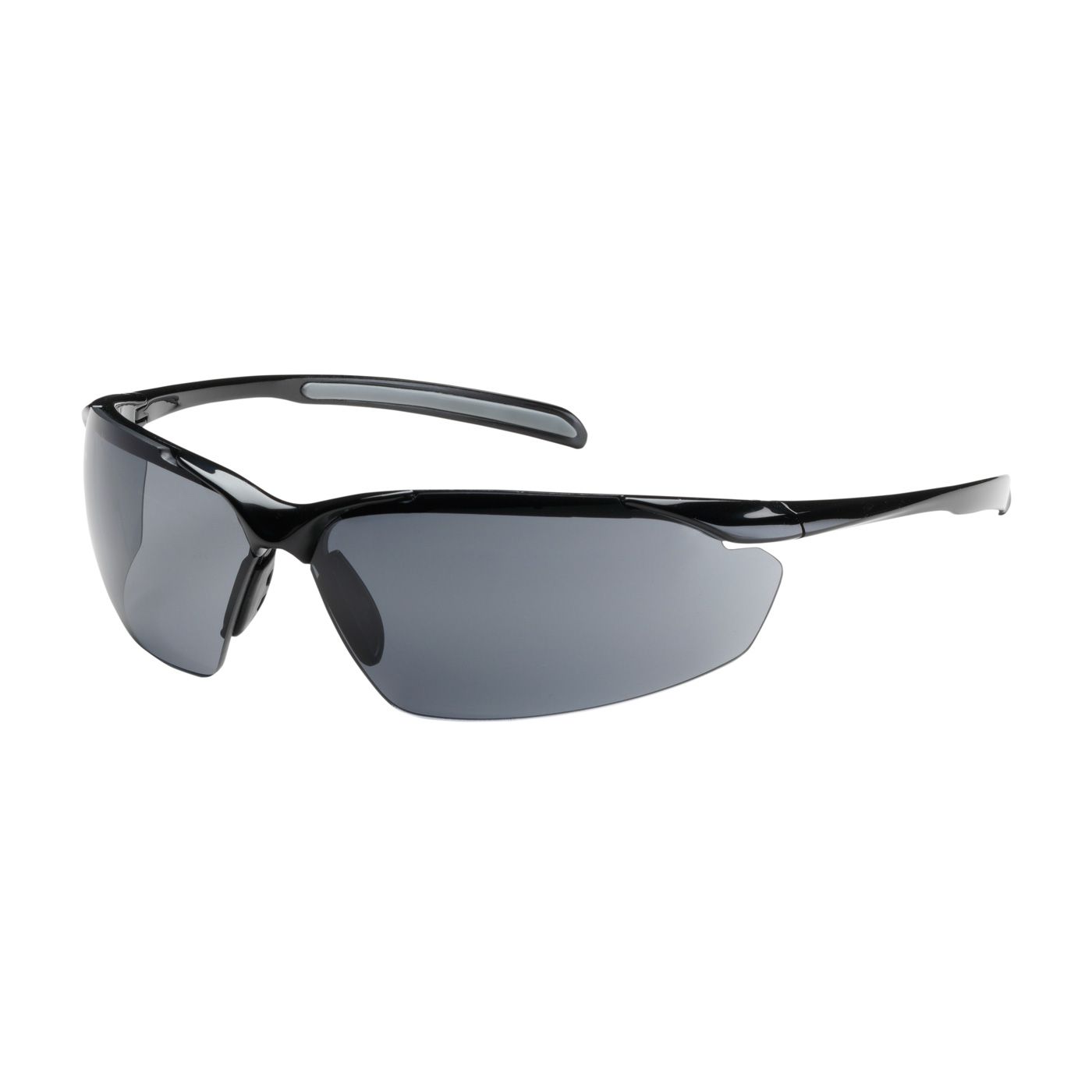 Commander Semi-Rimless Safety Glasses with Gloss Black Frame, Gray Lens and Anti-Scratch / Anti-Fog Coating  (#250-33-0021)