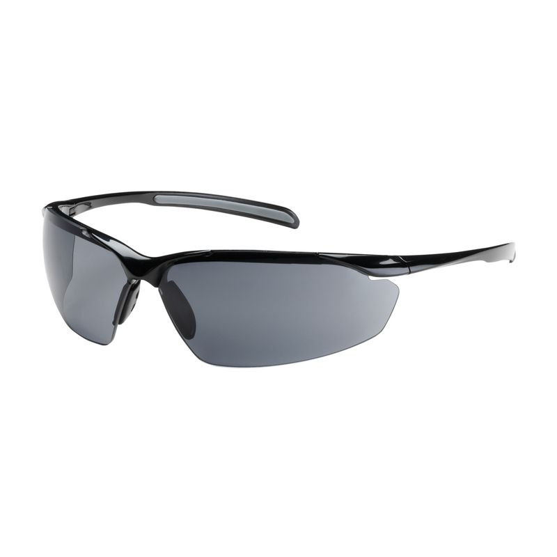 Commander Semi-Rimless Safety Glasses with Gloss Black Frame, Gray Lens and Anti-Scratch / Anti-Fog Coating  (#250-33-0021)