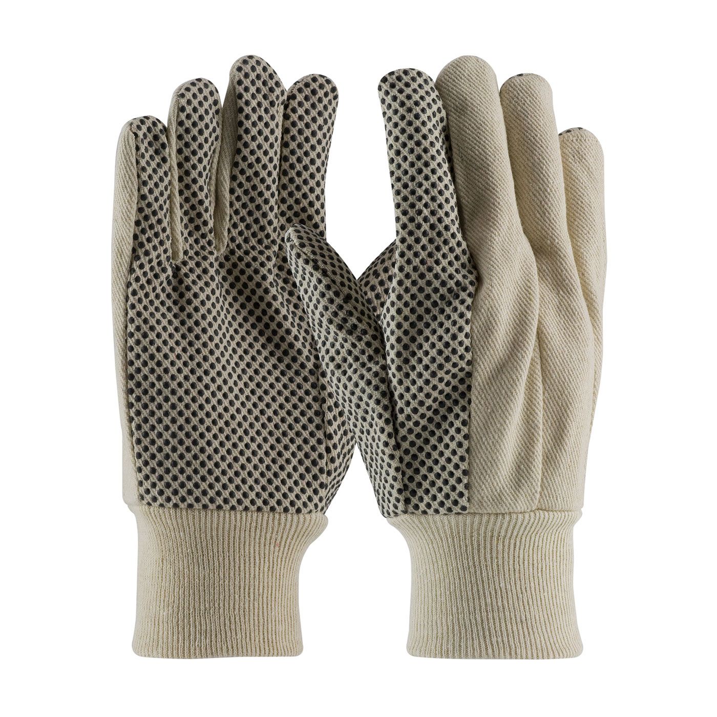 PIP Economy Grade Cotton Canvas Glove with PVC Dot Grip on Palm, Thumb and Forefinger - 10 oz  (#91-910PDI)