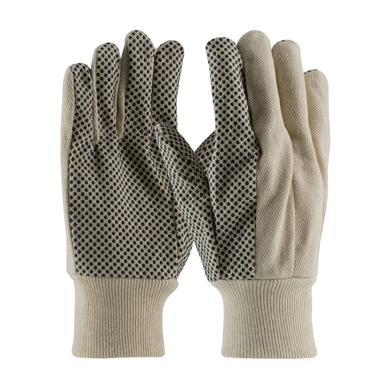 PIP Economy Grade Cotton Canvas Glove with PVC Dot Grip on Palm, Thumb and Forefinger - 10 oz  (#91-910PDI)