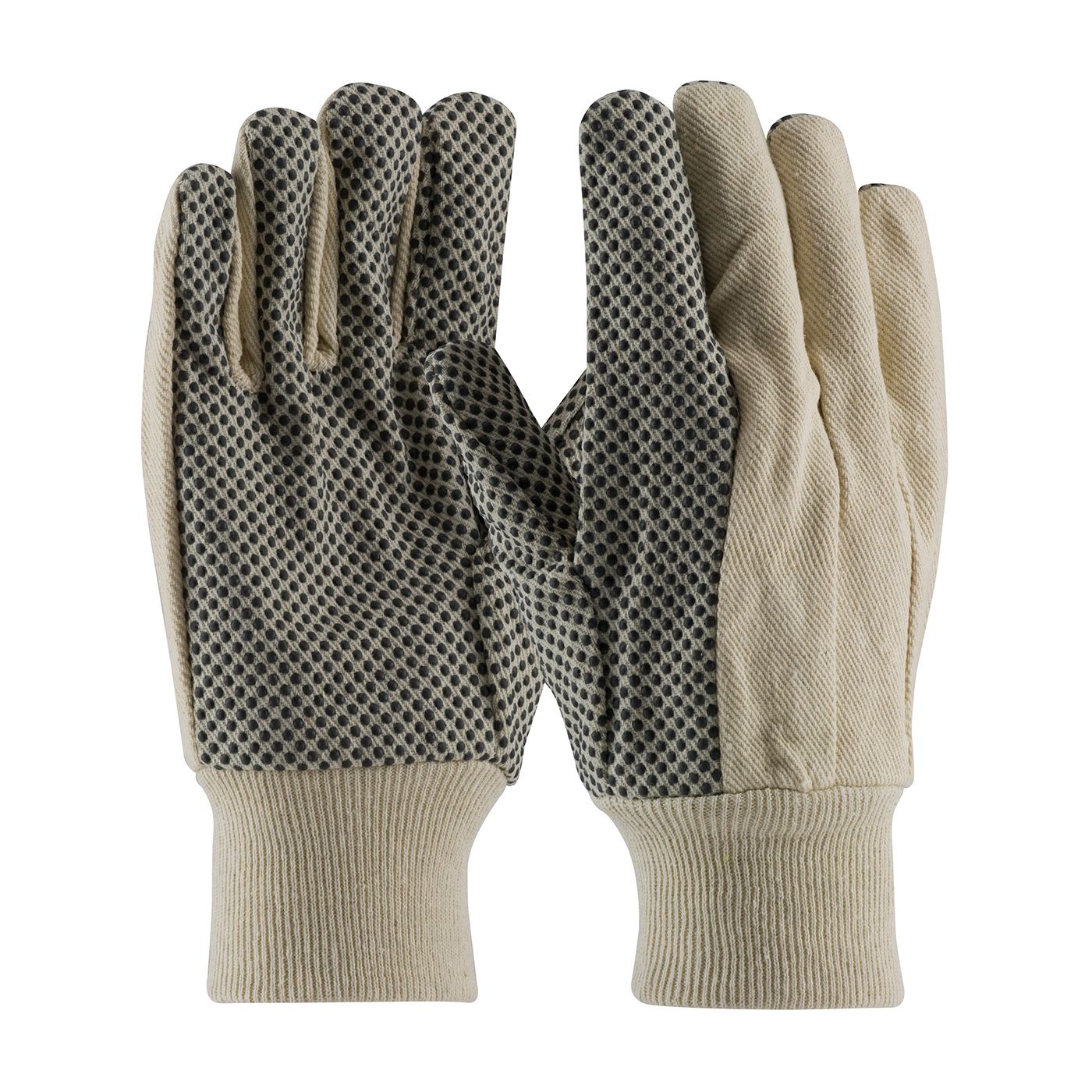 PIP Premium Grade Cotton Canvas Glove with PVC Dot Grip on Palm, Thumb and Forefinger - 8 oz (#91-908PD) PIP Premium Grade Cotton Canvas Glove with PVC Dot Grip on Palm, Thumb and Forefinger - 8 oz (#91-908PD)