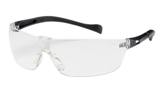 Monteray II Rimless Safety Glasses with Black Temple, Clear Lens and Anti-Scratch / Anti-Fog Coating  (#250-MT-10071)