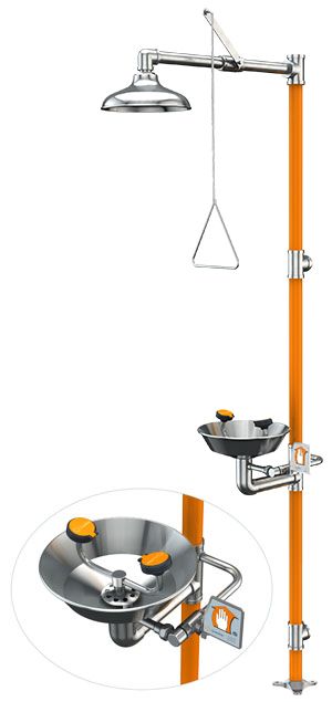 Guardian Safety Station with Eye/Face Wash, All-Stainless Steel Construction (#G1996)