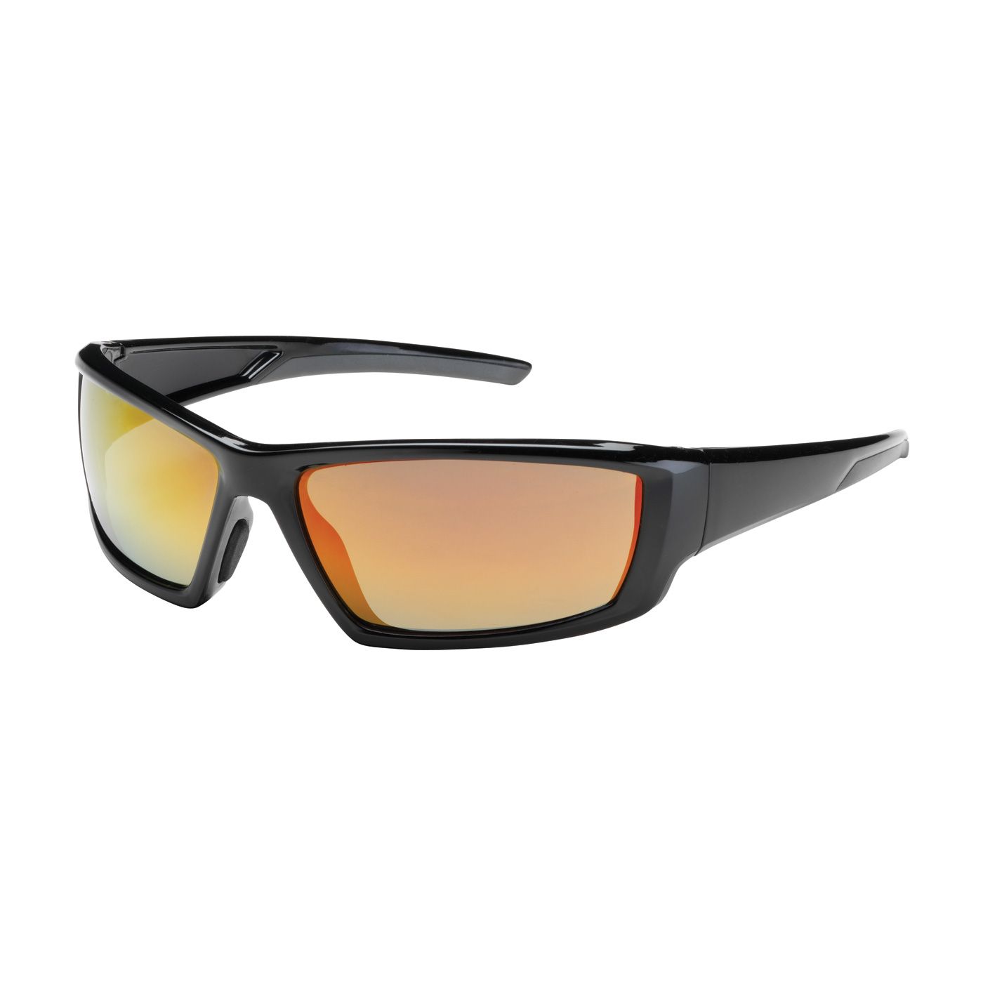 Sunburst Full Frame Safety Glasses with Black Frame, Red Mirror Plus Lens and Anti-Scratch / Anti-Reflective Coating  (#250-47-0004)