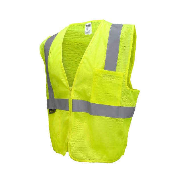 Economy Type R Class 2 Mesh Safety Vest w/Zipper, green (#SV2ZGM)