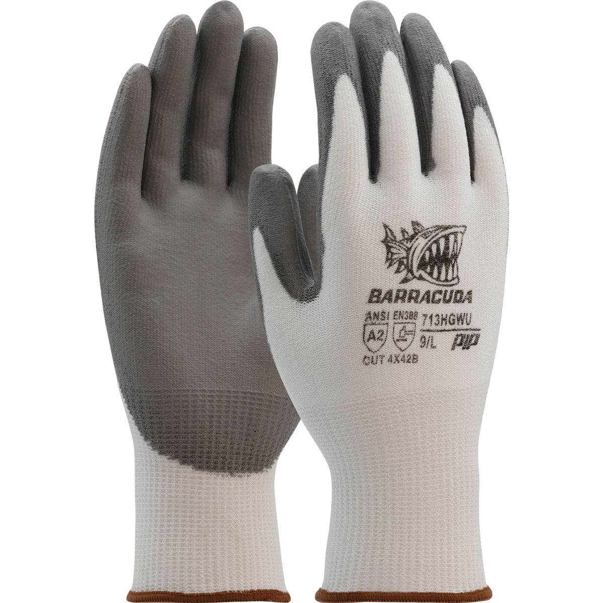G-Tek® Barracuda® Seamless Knit A2 Polykor Blended Glove with Polyurethane Coated Flat Grip on Palm & Fingers (#713HGWU) G-Tek® Barracuda® Seamless Knit A2 Polykor Blended Glove with Polyurethane Coated Flat Grip on Palm & Fingers (#713HGWU)