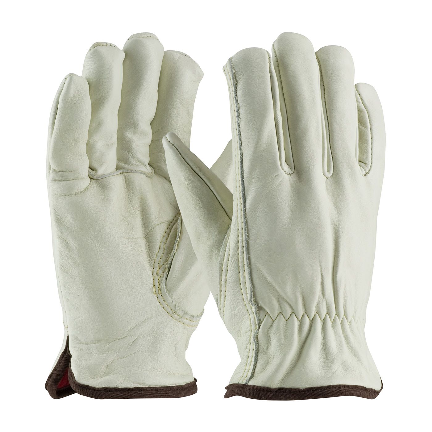 PIP Top Grain Cowhide Leather Glove with Red Foam Lining - Keystone Thumb  (#77-268)