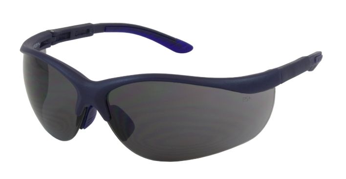 Hi-Voltage AC Semi-Rimless Safety Glasses with Blue Frame, Gray Lens and Anti-Scratch Coating  (#250-21-0101)