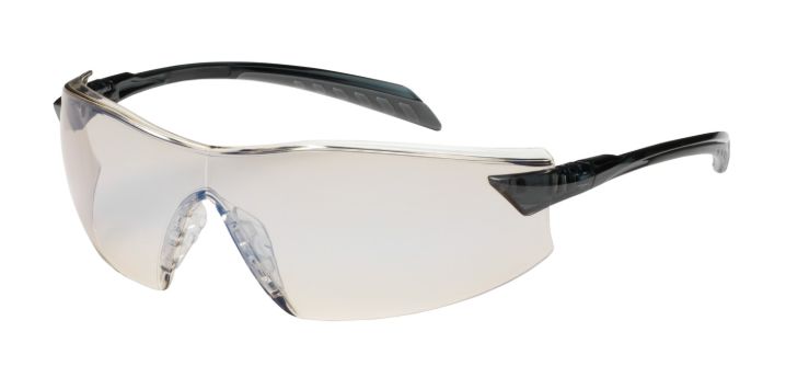 Radar Rimless Safety Glasses with Gray Temple, I/O Blue Lens and Anti-Scratch / Anti-Fog Coating  (#250-45-0226)