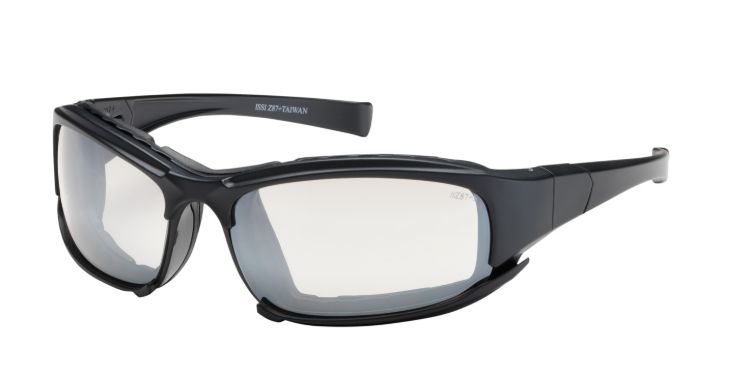 Cefiro Full Frame Safety Glasses with Black Frame, Rubber Foam Padding, I/O Lens and Anti-Scratch / Anti-Fog Coating  (#250-CE-10092)