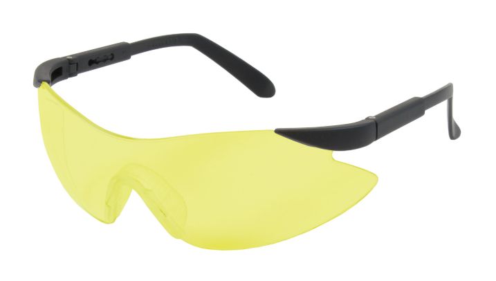 Wilco Rimless Safety Glasses with Black Temple, Amber Lens and Anti-Scratch Coating  (#250-92-0009)