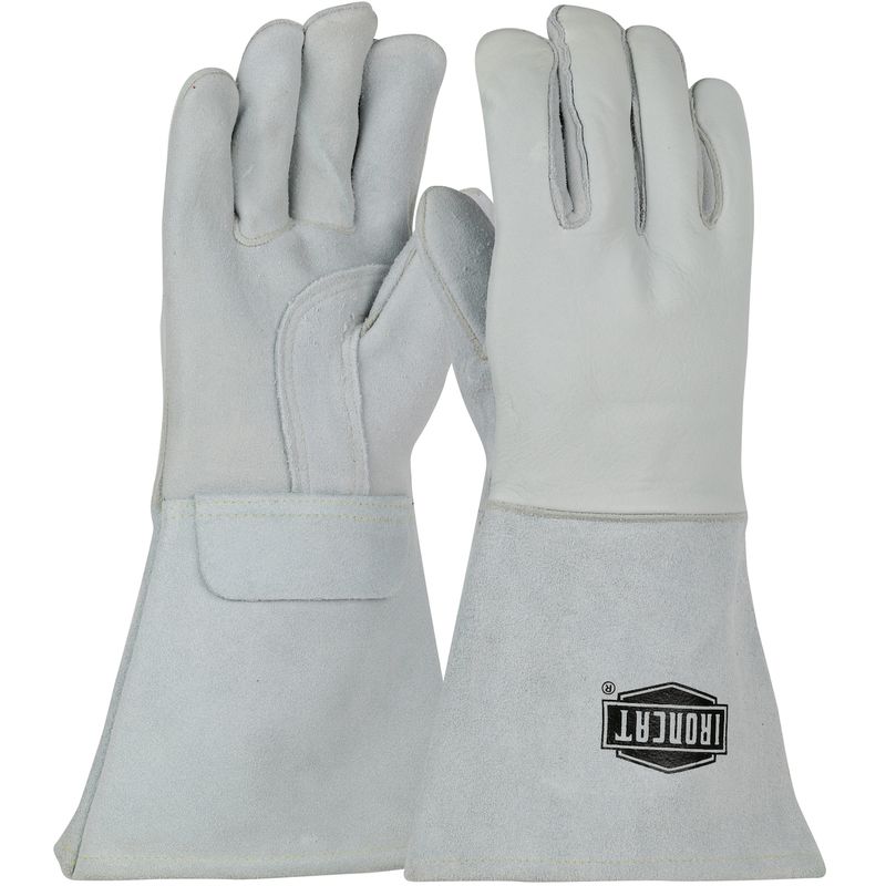 Ironcat® Premium Grade Top Grain Elkskin Leather Welder's Glove with Cotton/Foam Lining and Gauntlet Cuff (#9061)