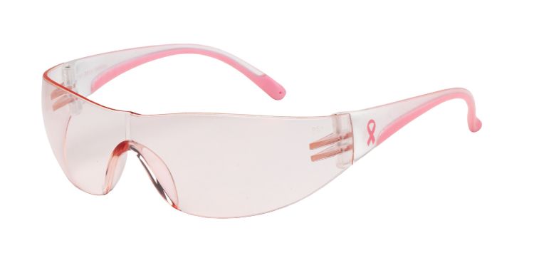 Eva Rimless Safety Glasses with Clear / Pink Temple, Pink Lens and Anti-Scratch Coating  (#250-10-0904)