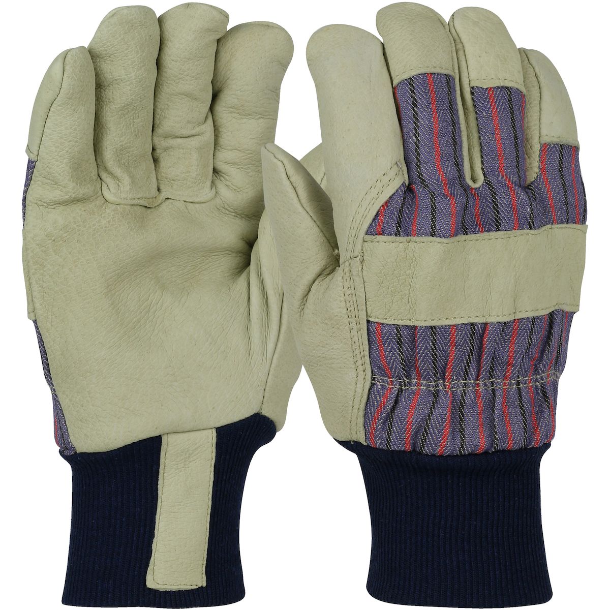 PIP Pigskin Leather Palm Glove with Fabric Back & Positherm Lining - Knitwrist (#1555) PIP Pigskin Leather Palm Glove with Fabric Back & Positherm Lining - Knitwrist (#1555)