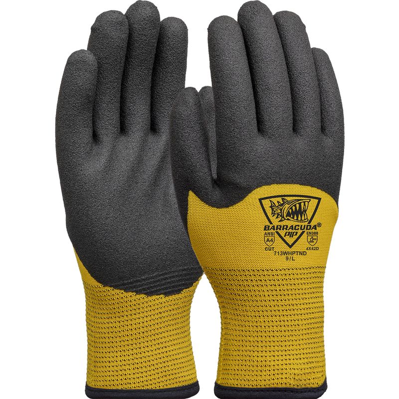 G-Tek® Barracuda® Seamless Knit HPPE/Nylon Glove with Acrylic Lining and PVC Foam Grip on Palm, Fingers & Knuckles (#713WHPTND)