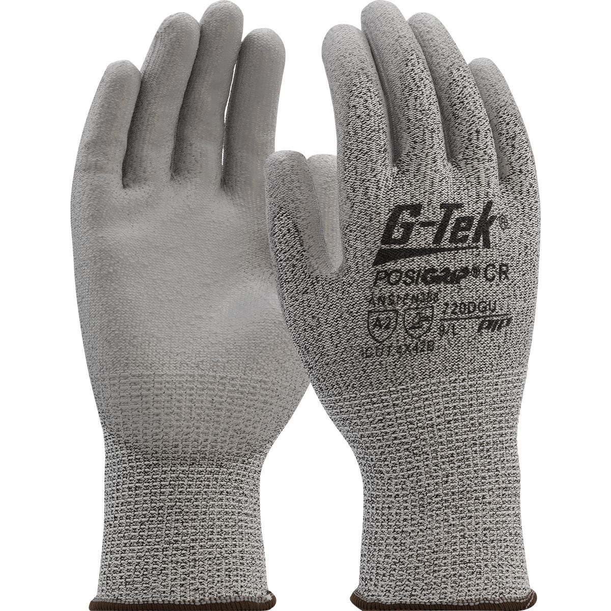 G-Tek® PosiGrip® Seamless Knit A2 PolyKor® Blended Glove with Polyurethane Coated Flat Grip on Palm & Fingers (#720DGU) G-Tek® PosiGrip® Seamless Knit A2 PolyKor® Blended Glove with Polyurethane Coated Flat Grip on Palm & Fingers (#720DGU)