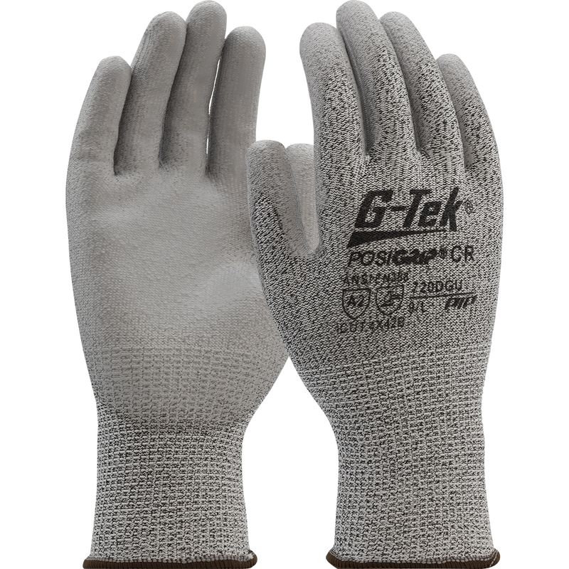 G-Tek® PosiGrip® Seamless Knit A2 PolyKor® Blended Glove with Polyurethane Coated Flat Grip on Palm & Fingers (#720DGU)