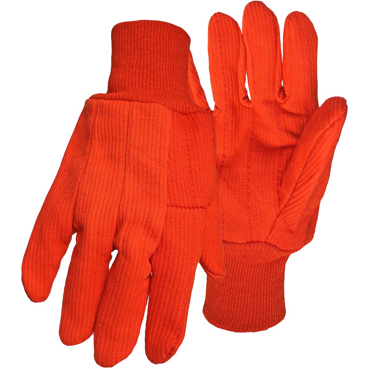 PIP Hi-Vis Polyester/Cotton Corded Double Palm Glove with Nap-In Finish - Knit Wrist  (#30PCF)