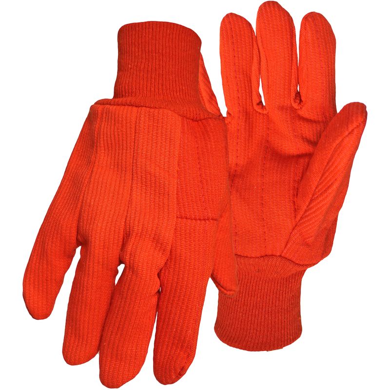 PIP Hi-Vis Polyester/Cotton Corded Double Palm Glove with Nap-In Finish - Knit Wrist  (#30PCF)