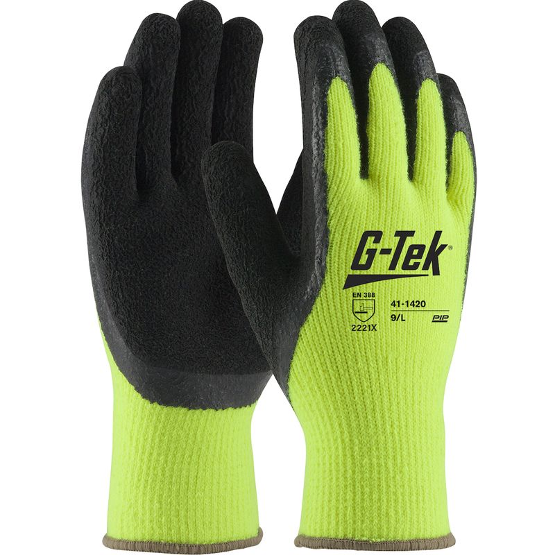 G-Tek® Hi-Vis Seamless Knit Acrylic Glove with Latex Coated Foam Grip on Palm, Fingers & Thumb (#41-1420) G-Tek® Hi-Vis Seamless Knit Acrylic Glove with Latex Coated Foam Grip on Palm, Fingers & Thumb (#41-1420)
