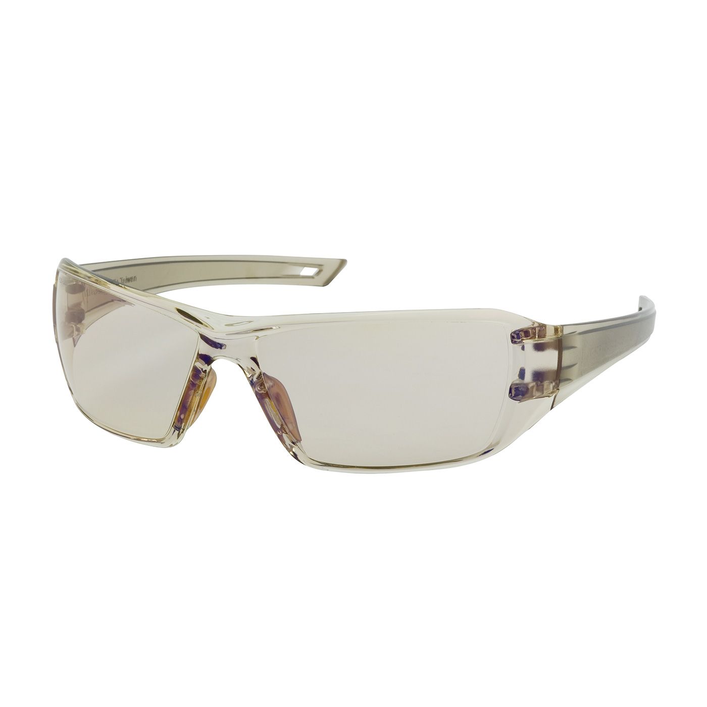 Captain Rimless Safety Glasses with Clear Temple, I/O Blue Lens and Anti-Scratch / Anti-Fog Coating  (#250-46-0226)