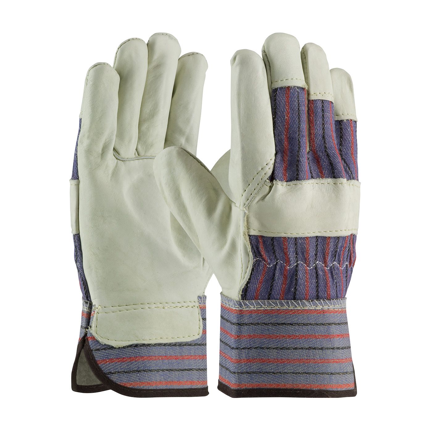 PIP Regular Grade Top Grain Cowhide Leather Palm Glove with Fabric Back - Safety Cuff (#87-1563) PIP Regular Grade Top Grain Cowhide Leather Palm Glove with Fabric Back - Safety Cuff (#87-1563)