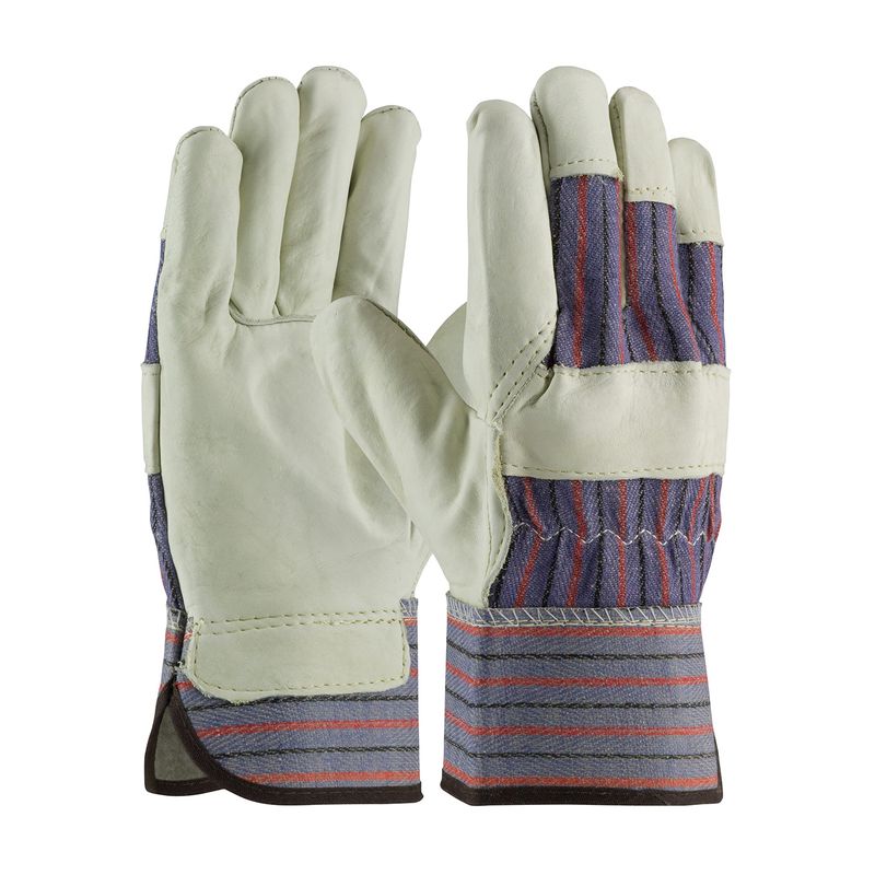 PIP Regular Grade Top Grain Cowhide Leather Palm Glove with Fabric Back - Safety Cuff  (#87-1563)