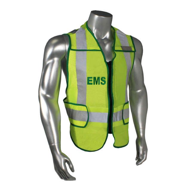 Breakaway Standard EMS Safety Vest, Green Trim (#LHV-207DSZR-EMS) Breakaway Standard EMS Safety Vest, Green Trim (#LHV-207DSZR-EMS)