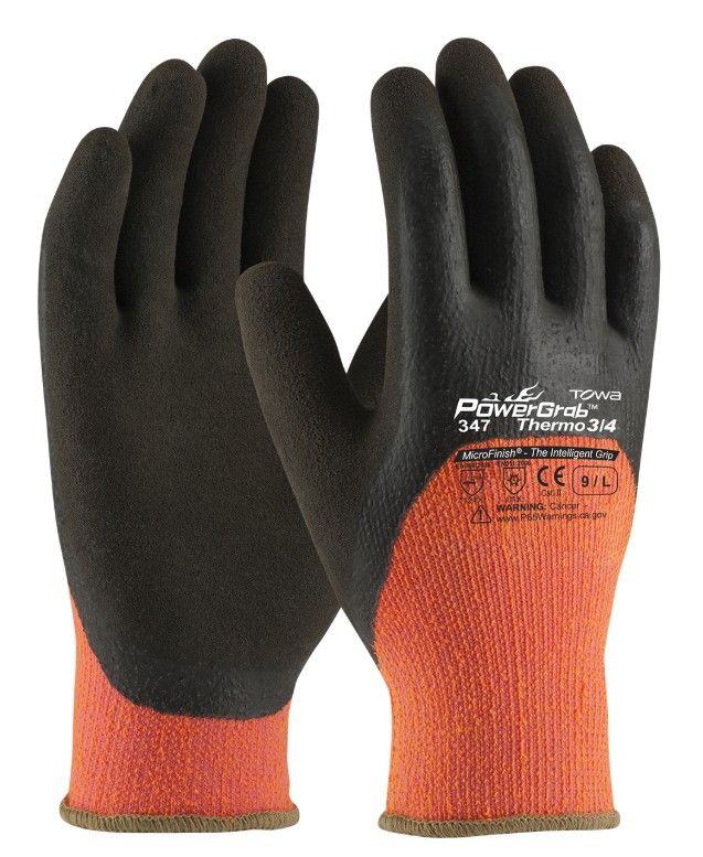 PowerGrab™ Thermo 3/4 Hi-Vis Seamless Knit Acrylic Terry Glove with Latex MicroFinish Grip on Palm, Fingers & Knuckles (#41-1475)