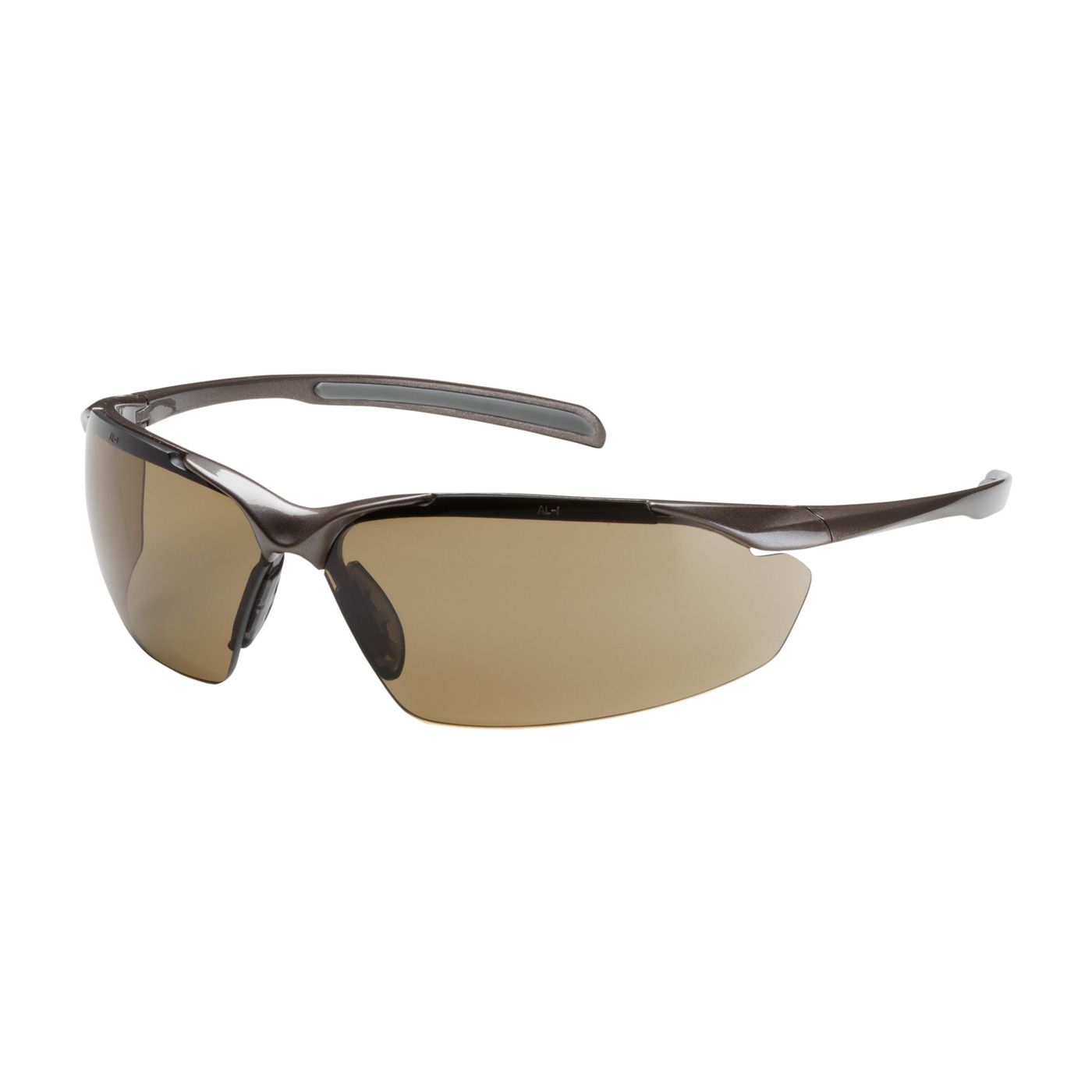 Commander Semi-Rimless Safety Glasses with Gloss Bronze Frame, Brown Lens and Anti-Scratch / Anti-Fog Coating  (#250-33-1024)