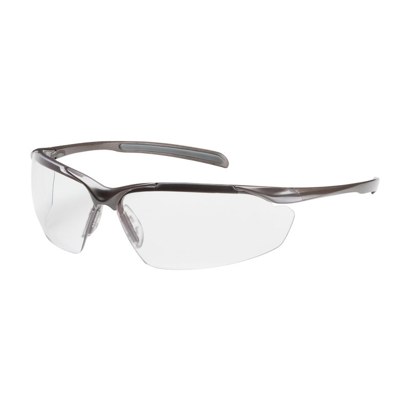 Commander Semi-Rimless Safety Glasses with Gloss Bronze Frame, Clear Lens and Anti-Scratch / Anti-Reflective Coating  (#250-33-1010)