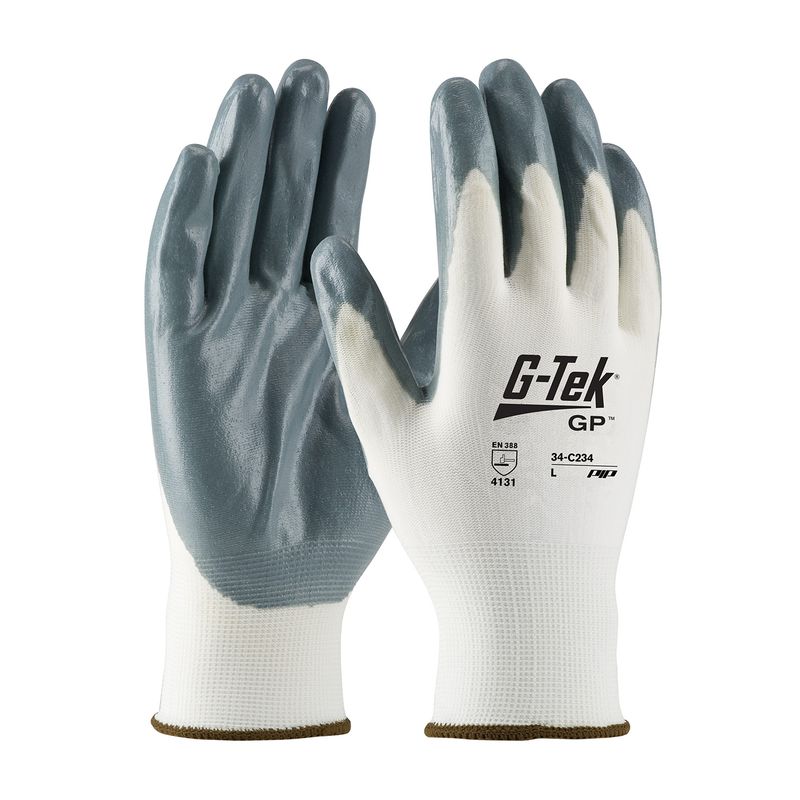 G-Tek® Seamless Knit Nylon Glove with Nitrile Coated Foam Grip on Palm & Fingers (#34-C234) G-Tek® Seamless Knit Nylon Glove with Nitrile Coated Foam Grip on Palm & Fingers (#34-C234)