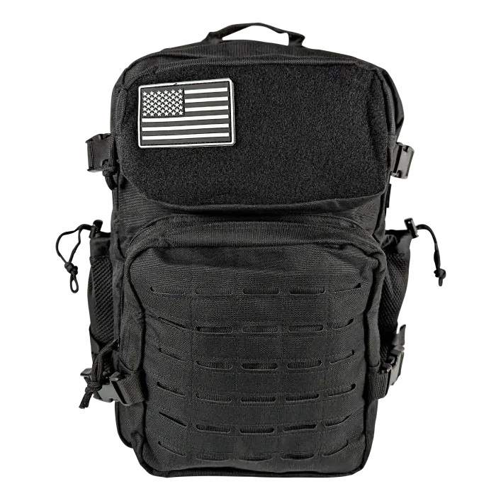 Kemp USA Small Assault / Tactical Backpack for Military Army, Black (#10-132-BLK)