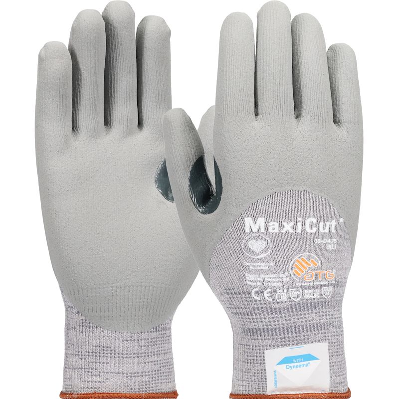 ATG® MaxiCut® Seamless Knit A4 Dyneema® / Engineered Yarns Glove with Nitrile Coated Foam Grip on Palm, Fingers & Knuckles (#19-D475) ATG® MaxiCut® Seamless Knit A4 Dyneema® / Engineered Yarns Glove with Nitrile Coated Foam Grip on Palm, Fingers & Knuckles (#19-D475)