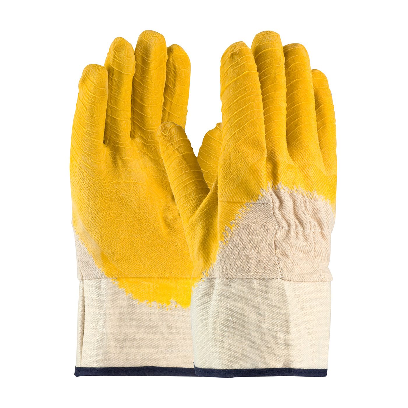 Armor Latex Coated Glove with Canvas Liner and Crinkle Finish on Palm, Fingers & Knuckles - Rubberized Safety Cuff  (#55-3243)