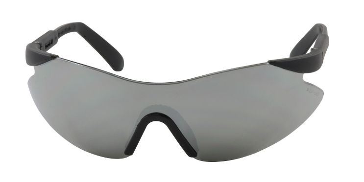 Wilco Rimless Safety Glasses with Black Temple, Silver Mirror Lens and Anti-Scratch Coating  (#250-92-0005)