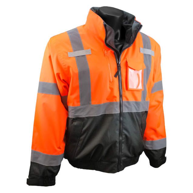 Three-In-One Deluxe Hi-Viz Bomber Jacket, Orange (#SJ210B-3ZOS)
