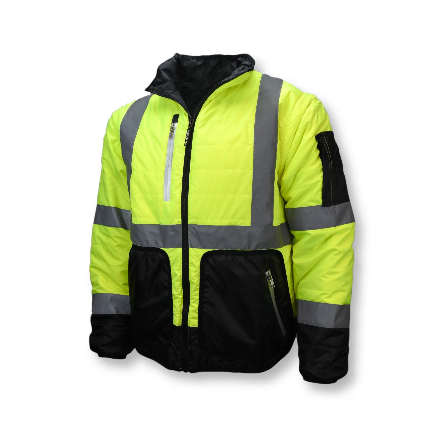 Quilted Reversible Jacket With Zip-Off Sleeves (#SJ510-3ZGS)