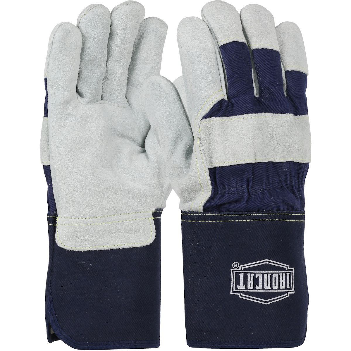 Ironcat® Heavy Premium Split Cowhide Leather Palm Glove with Canvas Back - Rubberized Gauntlet Cuff (#IC8) Ironcat® Heavy Premium Split Cowhide Leather Palm Glove with Canvas Back - Rubberized Gauntlet Cuff (#IC8)