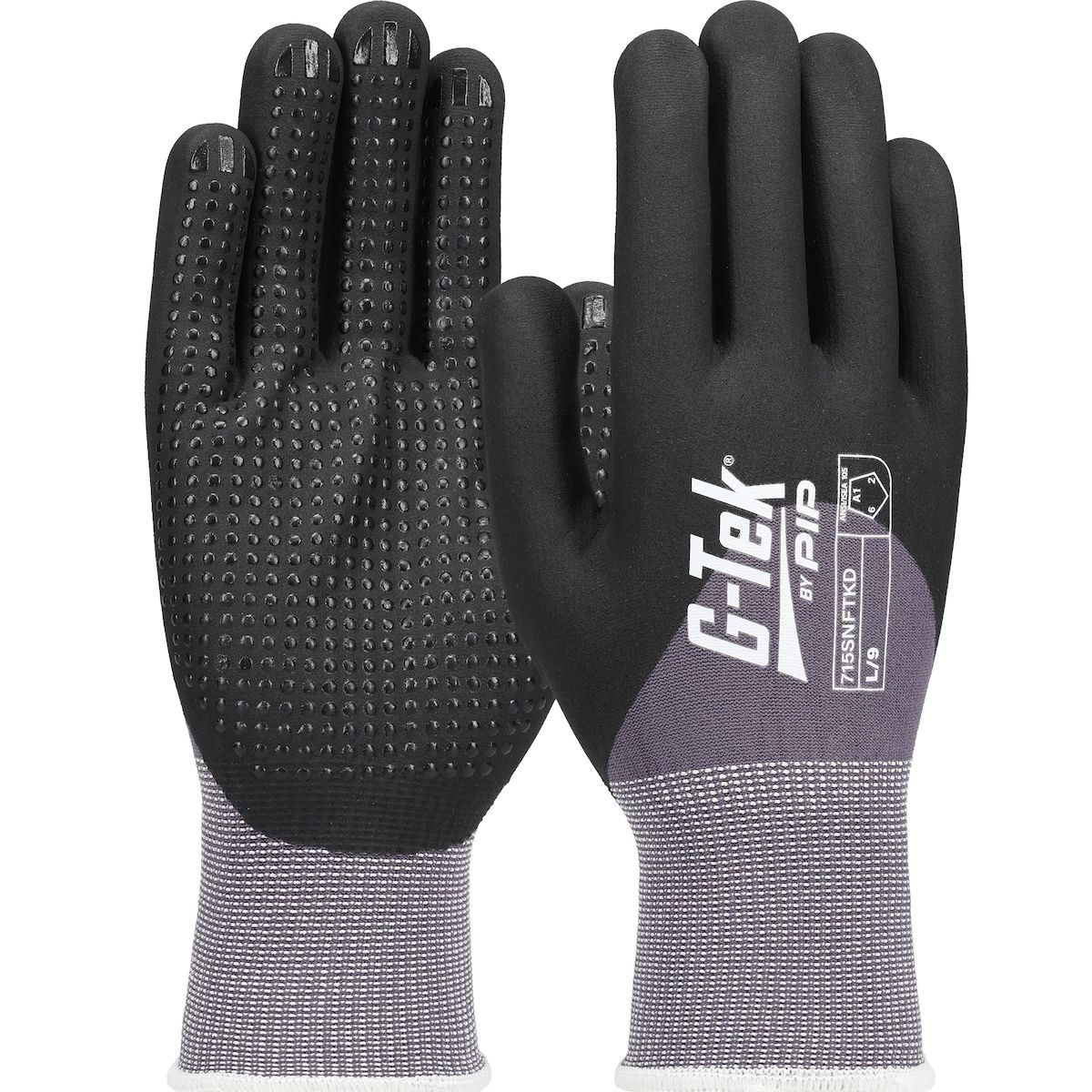 G-Tek® Seamless Knit Nylon/Spandex Glove with Nitrile Coated Foam Grip on Palm, Fingers & Knuckles - Micro Dot Palm - 15 Gauge - Touchscreen (#715SNFTKD) G-Tek® Seamless Knit Nylon/Spandex Glove with Nitrile Coated Foam Grip on Palm, Fingers & Knuckles - Micro Dot Palm - 15 Gauge - Touchscreen (#715SNFTKD)