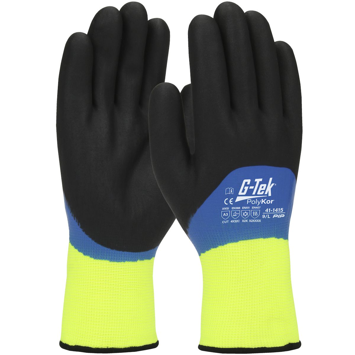 G-Tek® PolyKor® Seamless Knit PolyKor® Blend Glove with Acrylic Liner and Double-Dipped Nitrile Foam Grip on Full Hand - Touchscreen Compatible (#41-1415) G-Tek® PolyKor® Seamless Knit PolyKor® Blend Glove with Acrylic Liner and Double-Dipped Nitrile Foam Grip on Full Hand - Touchscreen Compatible (#41-1415)