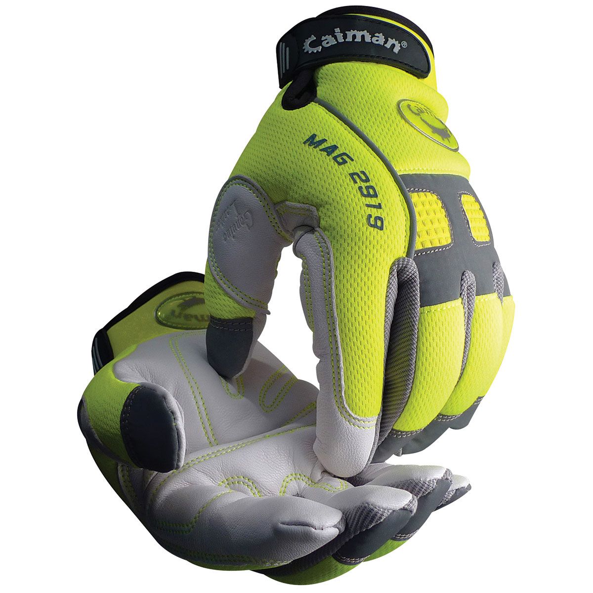 Caiman® MAG™ Multi-Activity Glove with White Goat Grain Leather Padded Palm and Hi-Vis AirMesh™ Back - Heatrac® III Insulation (#2919)