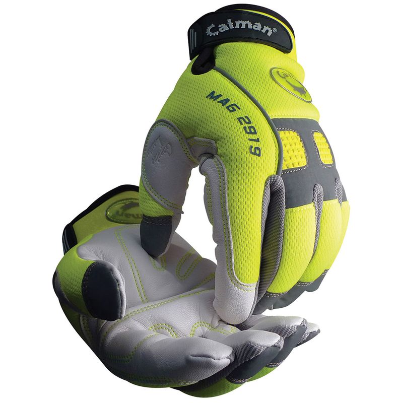 Caiman® MAG™ Multi-Activity Glove with White Goat Grain Leather Padded Palm and Hi-Vis AirMesh™ Back - Heatrac® III Insulation (#2919)