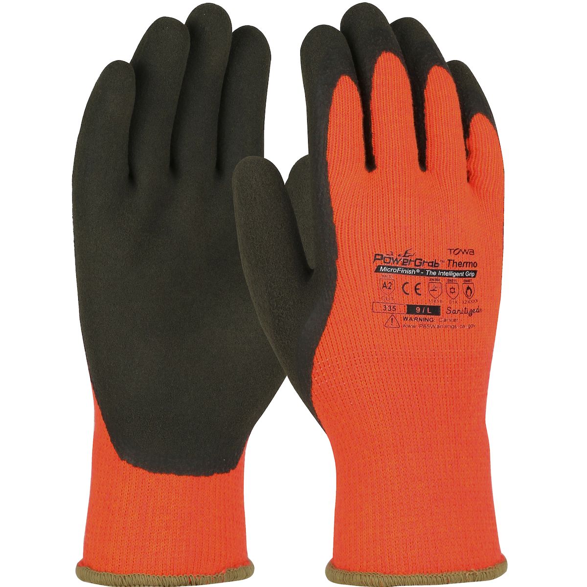 PowerGrab™ PowerGrab Thermo Hi-Vis Seamless Knit Acrylic Terry Glove with Latex MicroFinish Grip on Palm & Fingers (#41-1400)