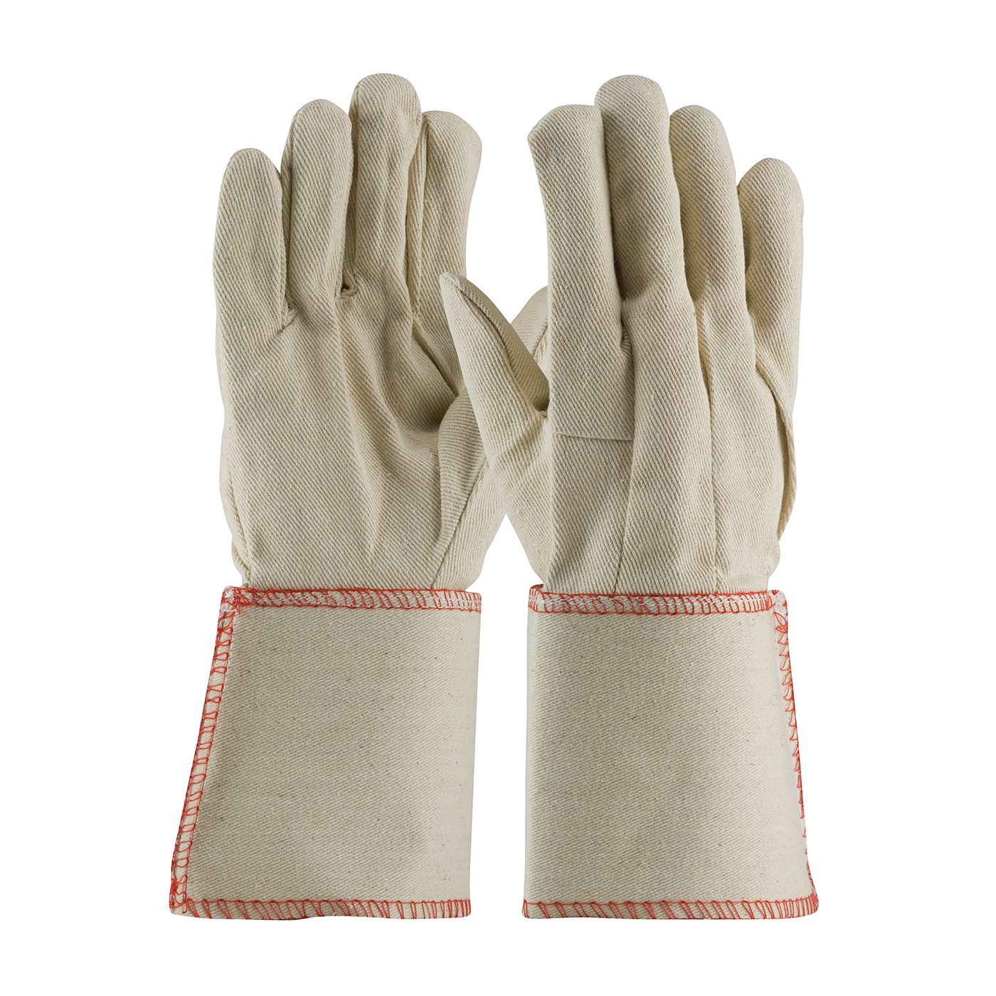 PIP Premium Grade Cotton Canvas Single Palm Glove - Plasticized Gauntlet Cuff (#90-910GA) PIP Premium Grade Cotton Canvas Single Palm Glove - Plasticized Gauntlet Cuff (#90-910GA)